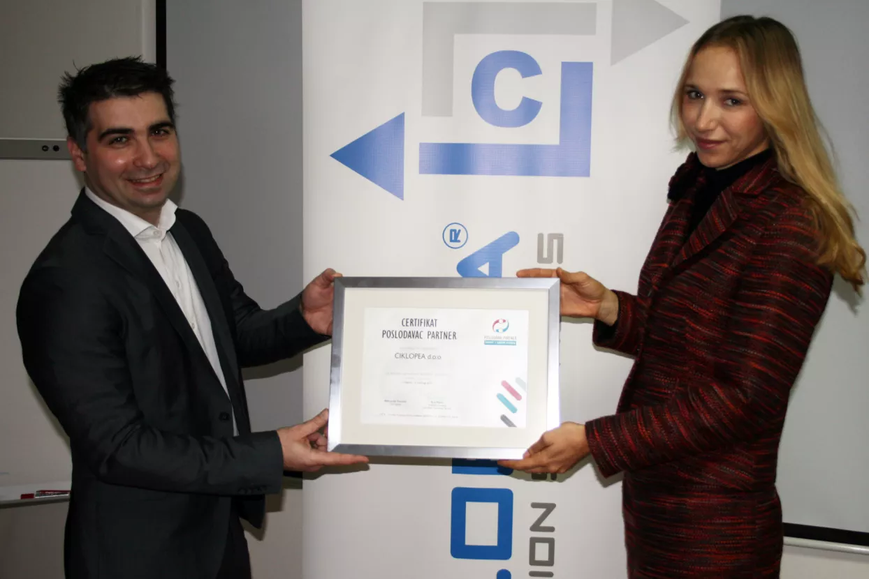 Ciklopea je novi nositelj certifikata Poslodavac Partner