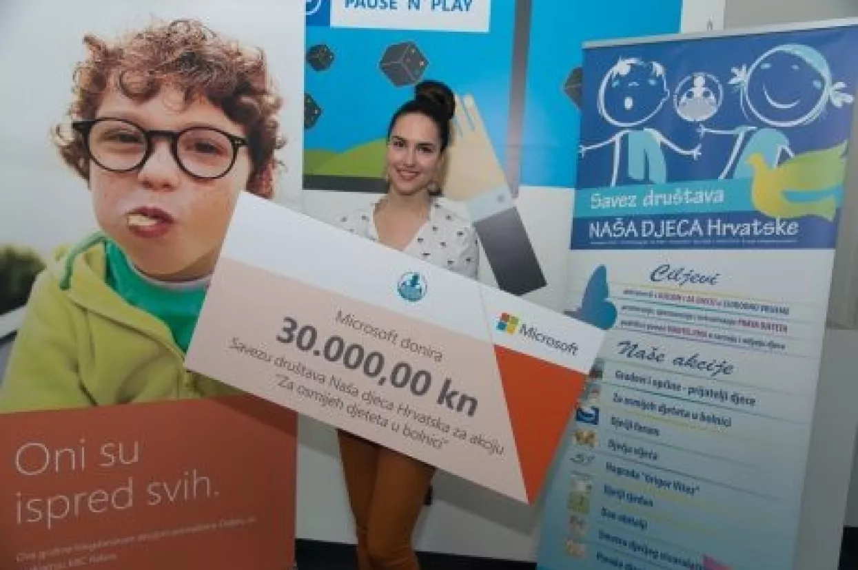 Microsoft donirao 30.000 kuna za opremanje roditeljskog kutka na pedijatriji bolnice Rebro