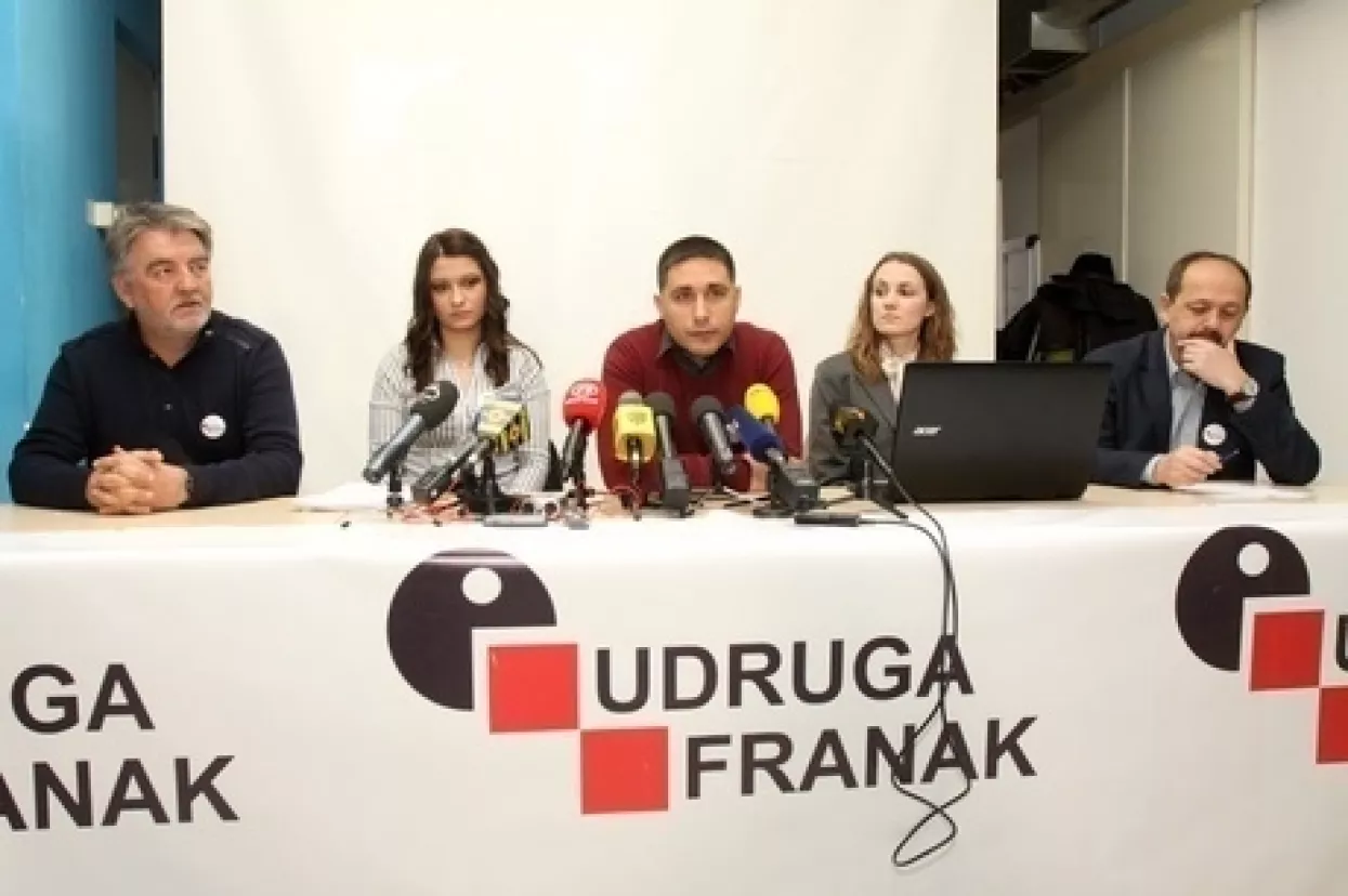 Veliki prosvjedni mar&scaron; Udruge Franak na HNB i Banske dvore