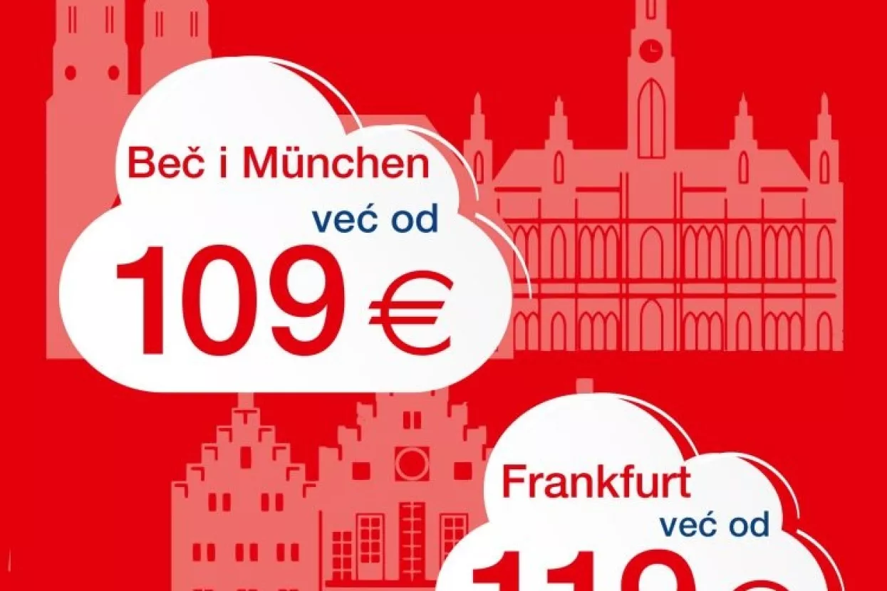 Croatia Airlines nudi povoljne aviokarte za Beč, München i Frankfurt