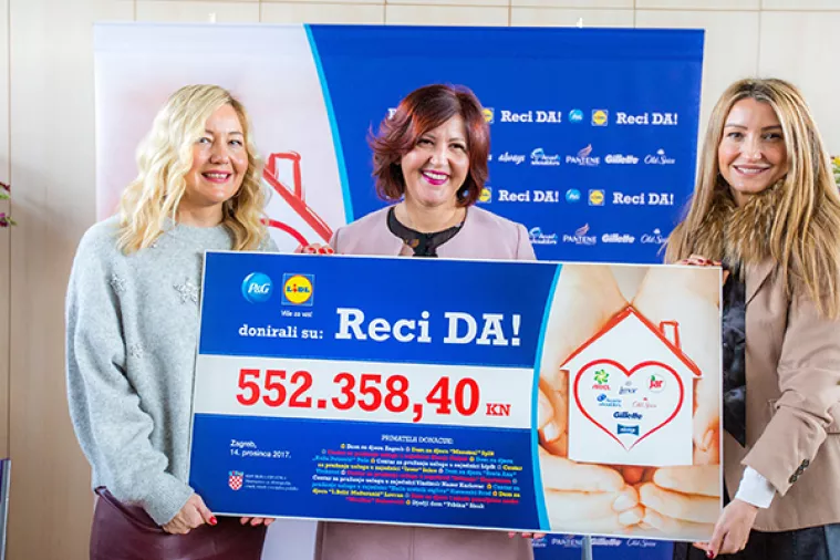 Humanitarnom kampanjom Lidla i P&G-a 'Reci DA!' prikupljeno pola milijuna kuna za dječje domove