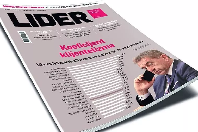 U novom broju Lidera: Klijentelizam – Lika: Na 100 zaposlenih u realnom sektoru čak 75 na proračunu