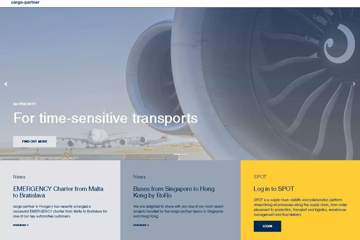 Modernizirana cargo-partner web stranica