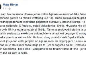 Mate Rimac: 'Proaktivna' Srbija dobila lukrativni natječaj na koji se Hrvatska nije ni prijavila
