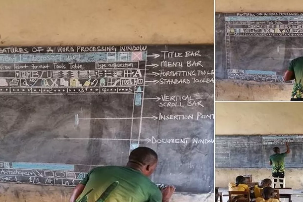 Učitelj iz Gane objavio fotku IT predavanja na ploči, uslijedile su dobre stvari