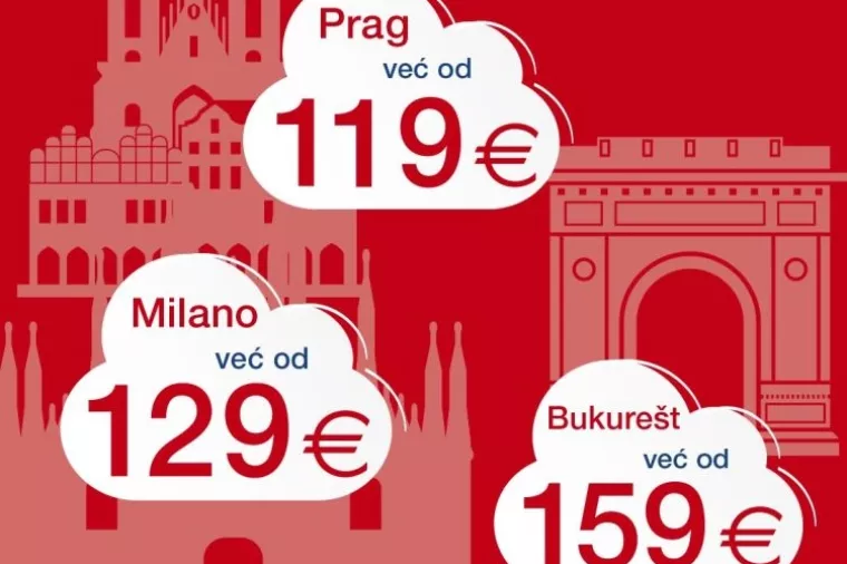 Pogledajte u oblake s Croatia Airlinesom i otputujte u Prag, Milano ili Bukurešt