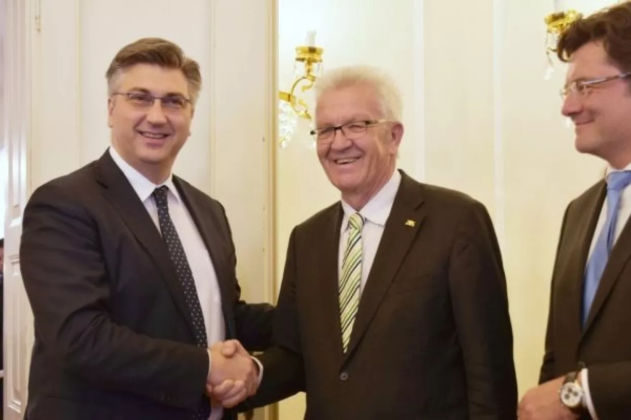 Plenković i Kretschmann razgovarali o gospodarskoj suradnji vrijednoj oko milijardu eura