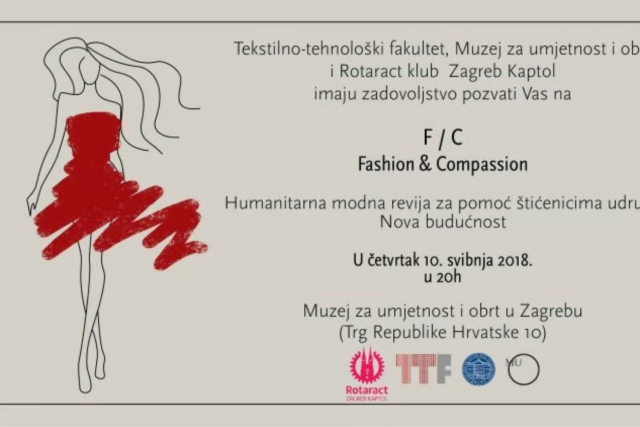 Rotaract klub Zagreb - Kaptol poziva na humanitarnu modnu reviju Fashion&Compassion