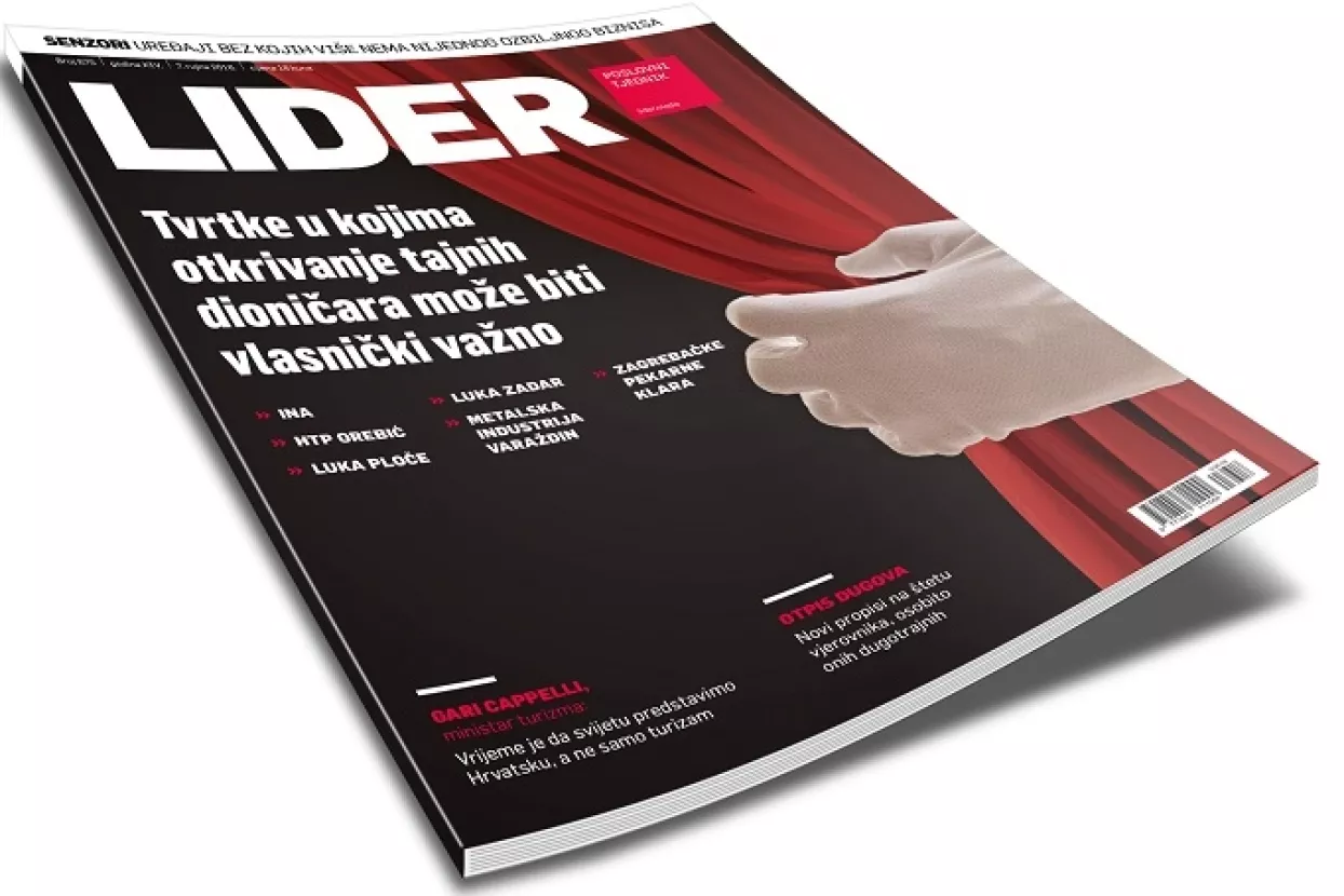 U novom broju Lidera: Tvrtke u kojima otkrivanje tajnih dioničara može biti vlasnički važno