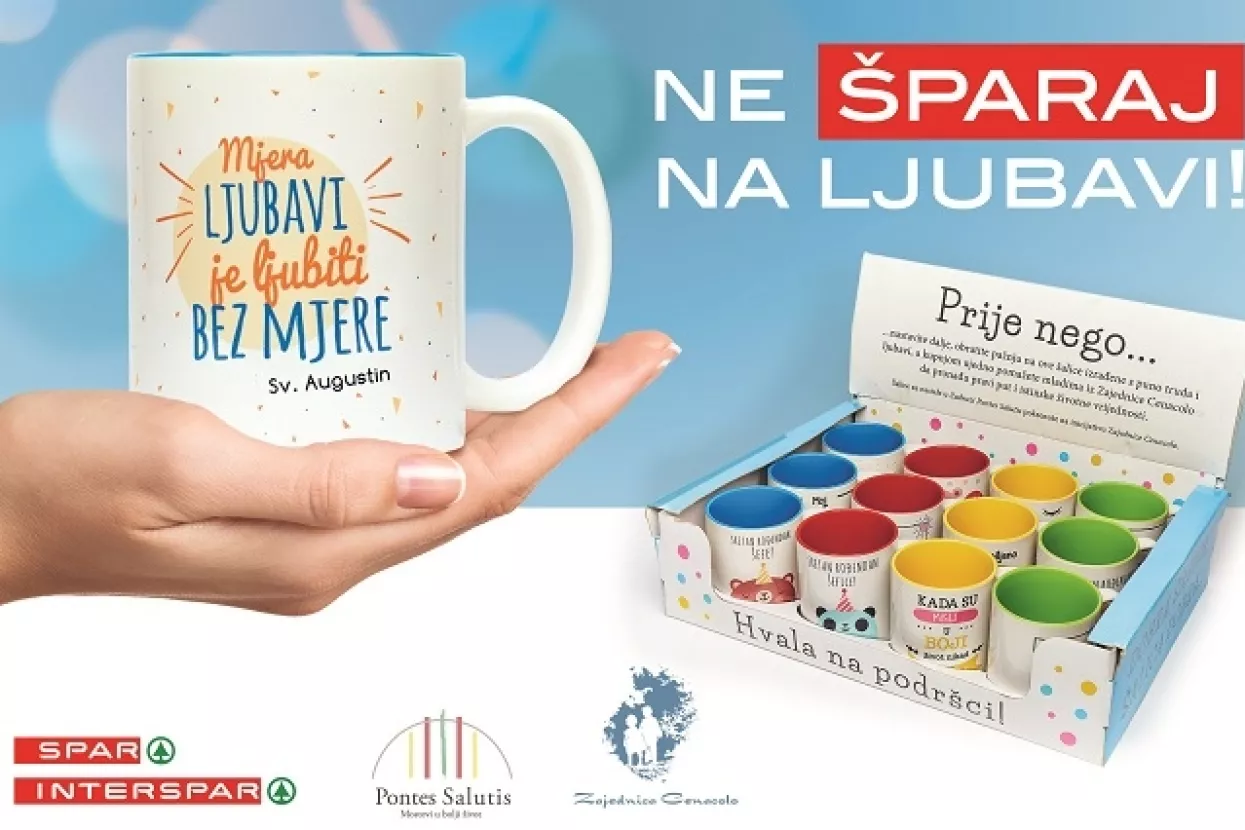 Kupnjom šalica u Spar trgovinama pomažete mladima Zajednice Cenacolo