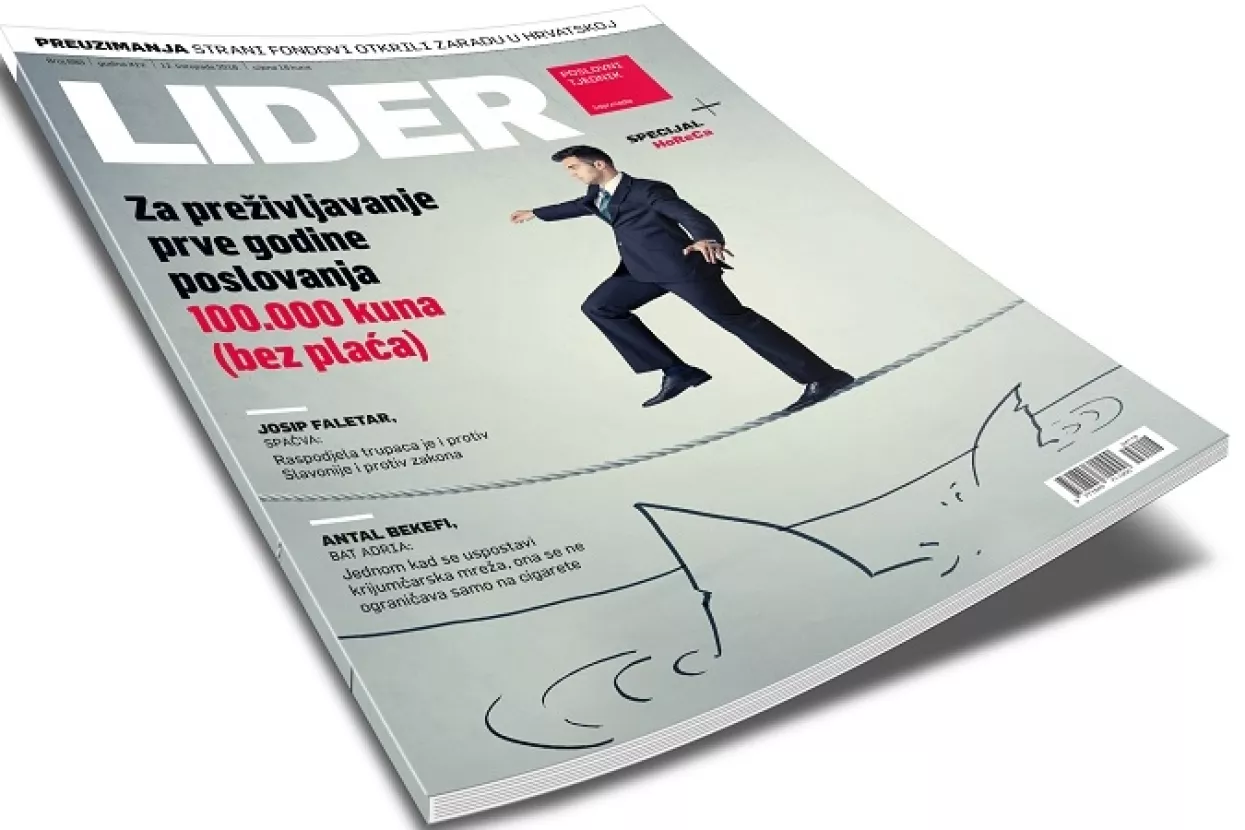 U novom broju Lidera: Za preživljavanje prve godine poslovanja 100.000 kuna (bez plaća)