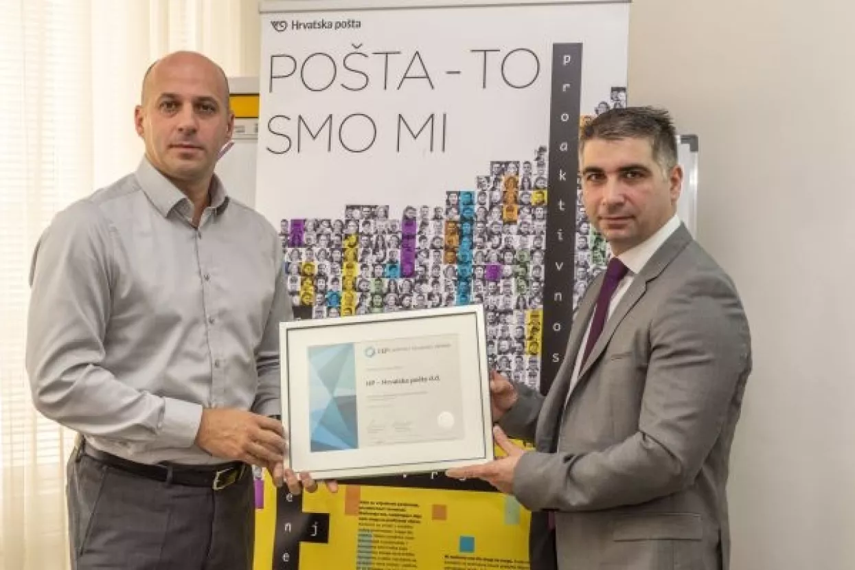 Hrvatska po&scaron;ta dobila priznanje za izvrsnost u upravljanju ljudskim resursima