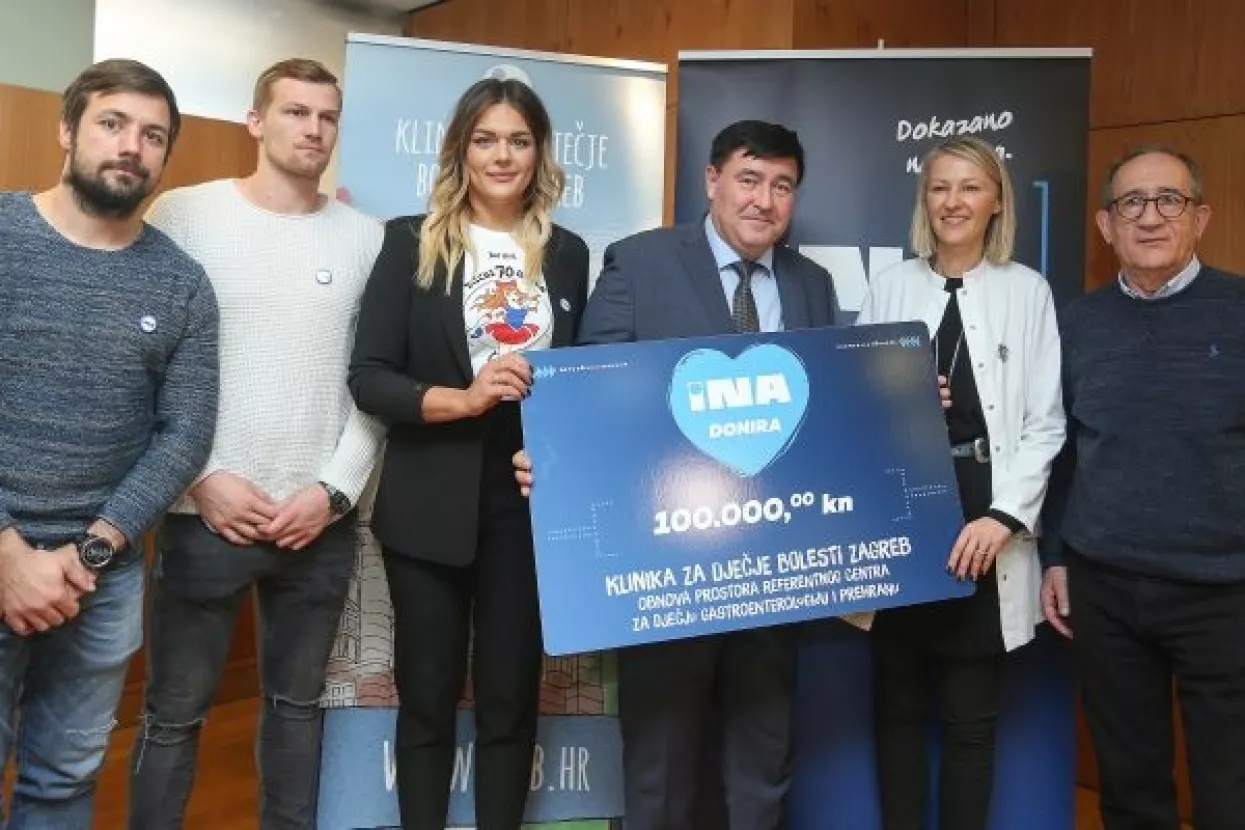 INA uručila donaciju od 100 tisuća kuna Klinici za dječje bolesti Zagreb