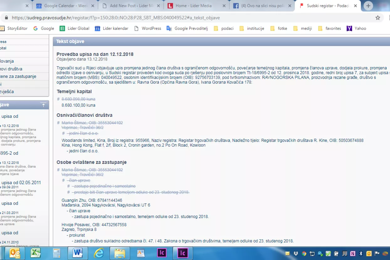 Iz Sudskog registra: Kinezi kupili Ravnogorsku pilanu, Zara Home dobila novu direktoricu...