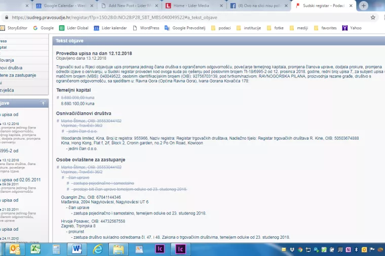 Iz Sudskog registra: Kinezi kupili Ravnogorsku pilanu, Zara Home dobila novu direktoricu...