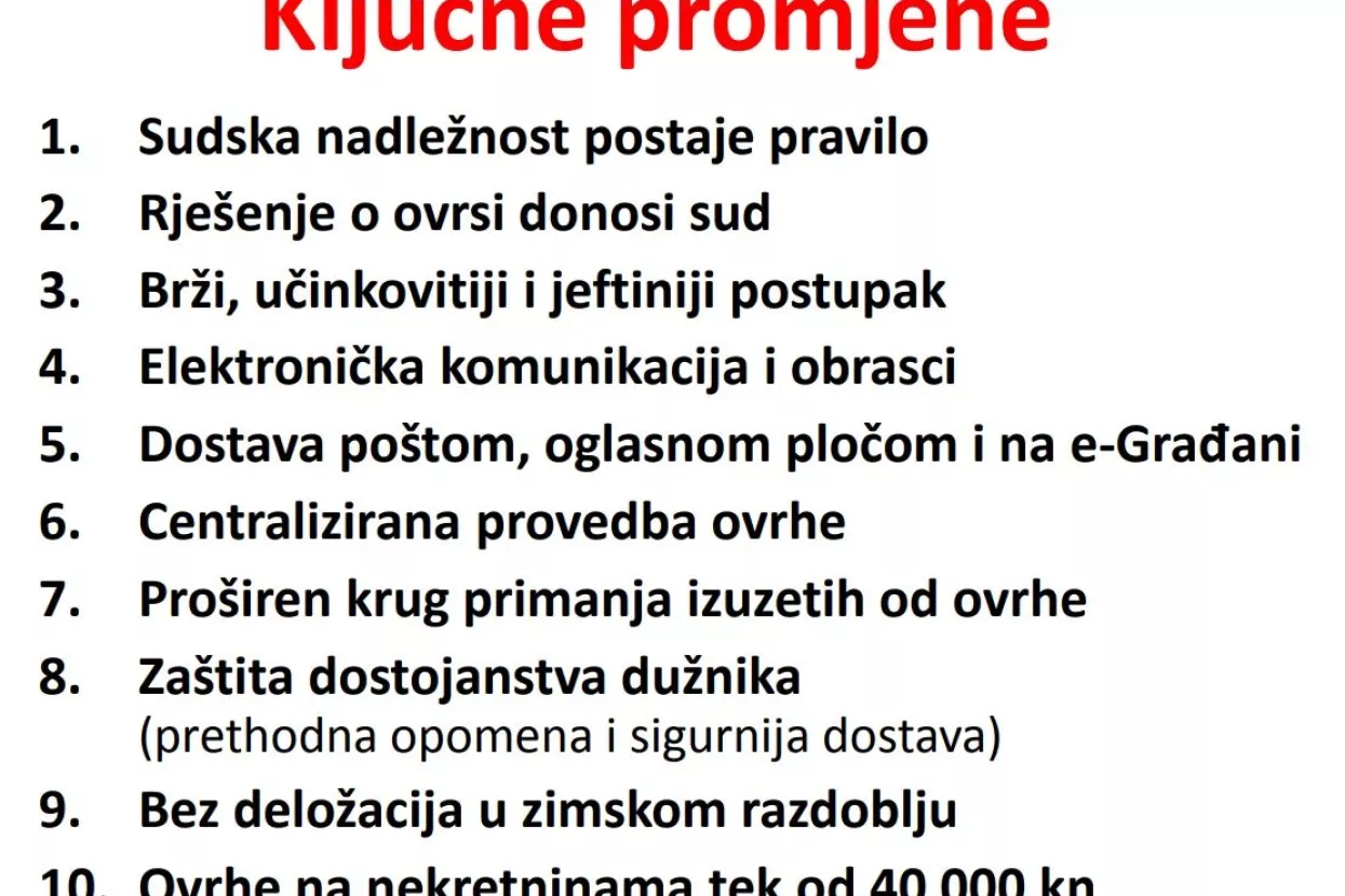 INFOGRAFIKA: Vlada pojeftinjuje ovrhe i vraća ih sudovima. Evo ključnih promjena