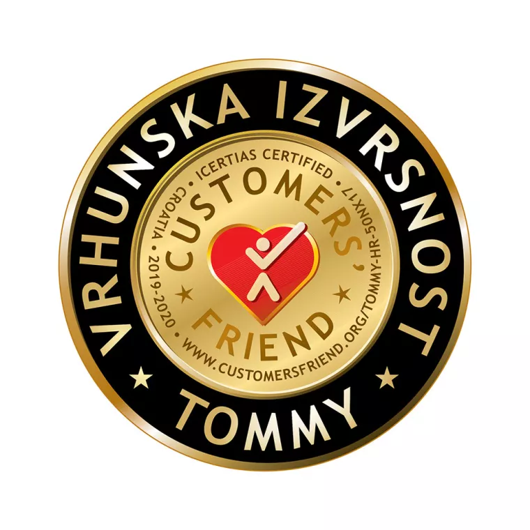 TOMMY zaslužio međunarodni certifikat i medalju &quot;Customers&#39; Friend - Vrhunska Izvrsnost&rdquo;