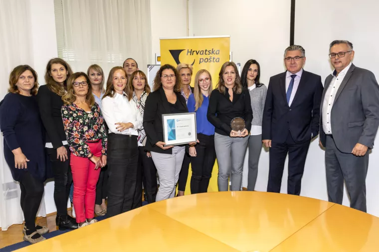 Hrvatskoj pošti treći put zaredom dodijeljen certifikat Poslodavac Partner