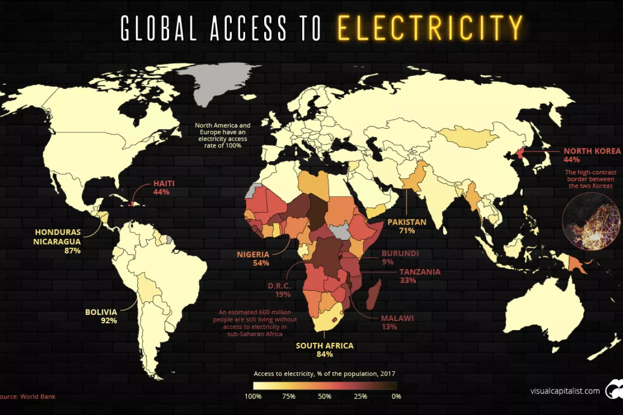 Infografika: 1,2 milijarde ljudi još uvijek nema pristup električnoj energiji