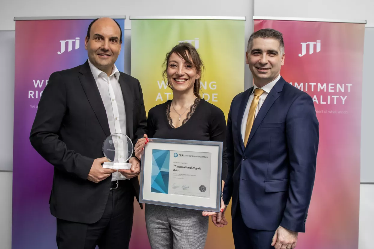 Certifikat Poslodavac Partner dodijeljen tvrtki Japan Tobacco International