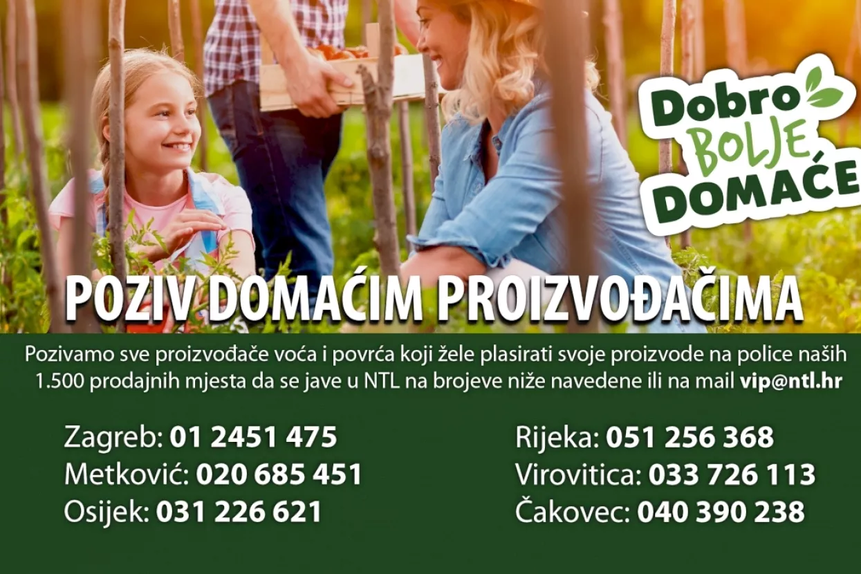 NTL poziva OPG-ove da se jave za suradnju &ndash; osiguran je izravni otkup voća i povrća na šest lokacija u Hrvatskoj