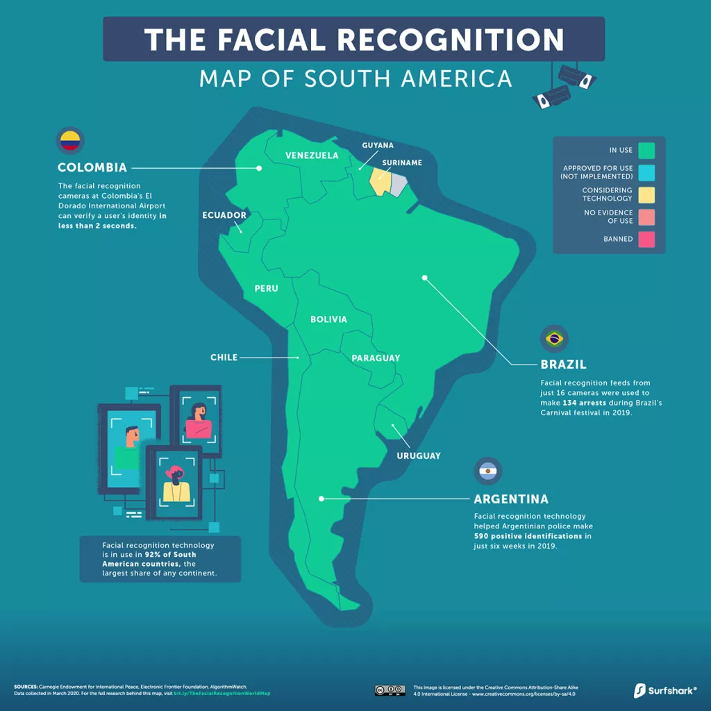 Infografika: Tehnologija prepoznavanja lica sve je uobičajenija diljem svijeta