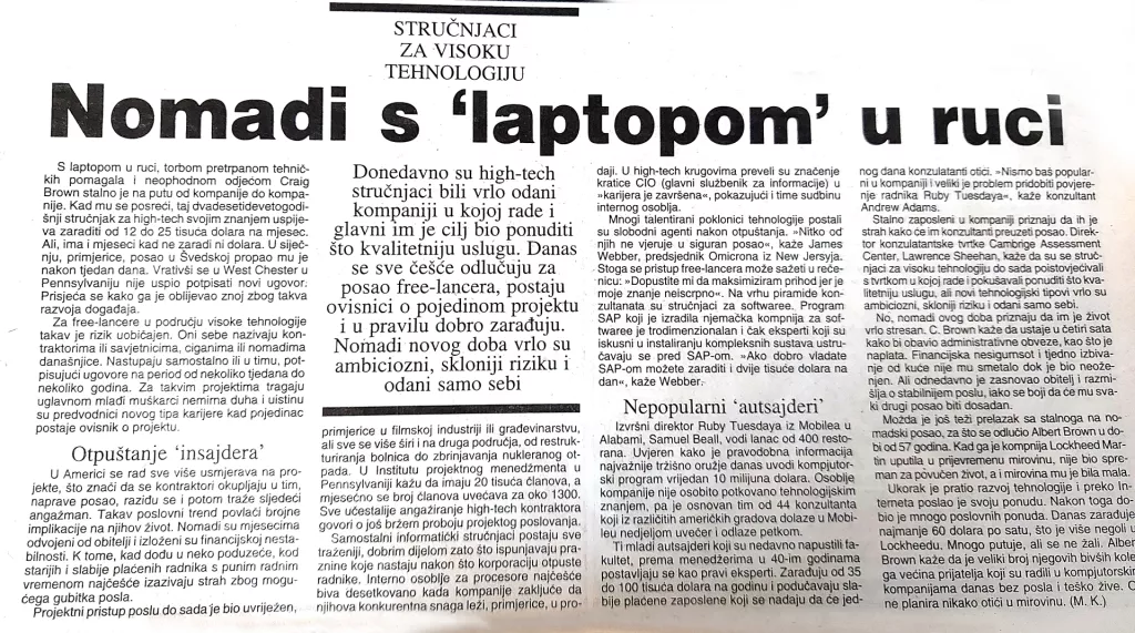 Kako se prije četvrt stoljeća pisalo o danas ultra popularnim digitalnim nomadima