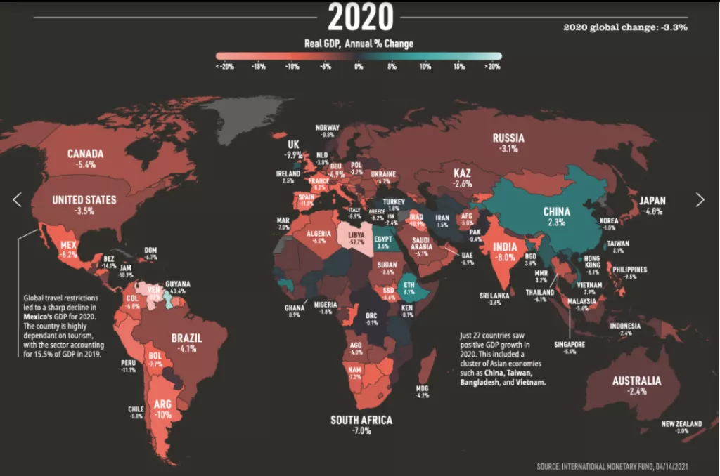 Infografika: Prognoze globalnog BDP-a za 2021. i 2022. godinu