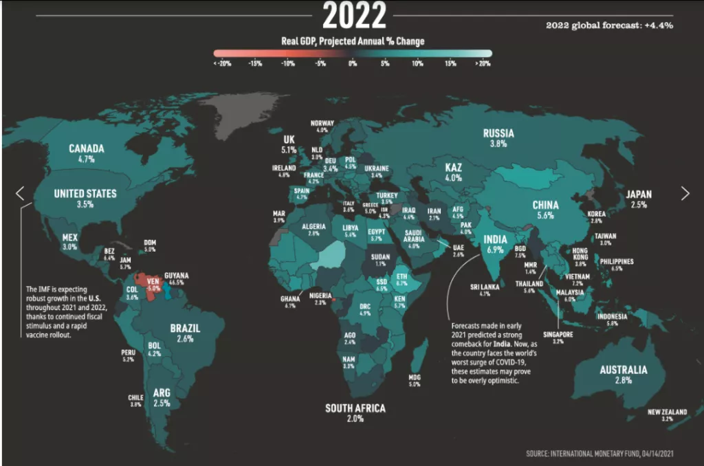 Infografika: Prognoze globalnog BDP-a za 2021. i 2022. godinu