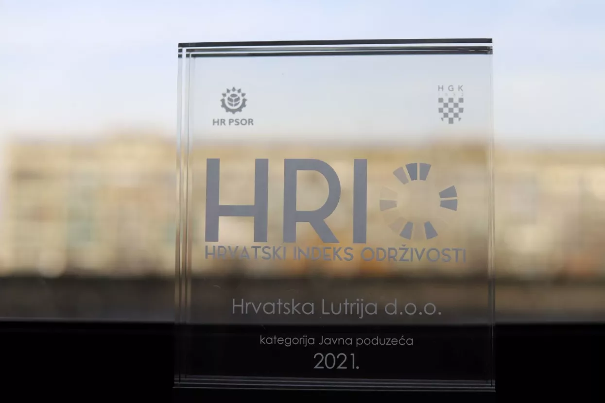 Hrvatskoj Lutriji dodijeljena nagrada Hrvatski Indeks održivosti