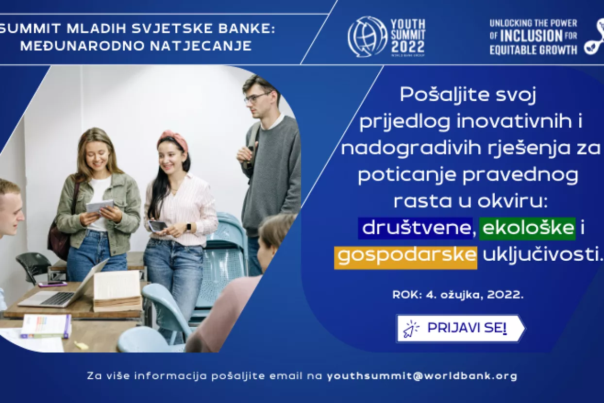 Summit mladih Svjetske banke - Prijave za međunarodno natjecanje traju do ovog petka