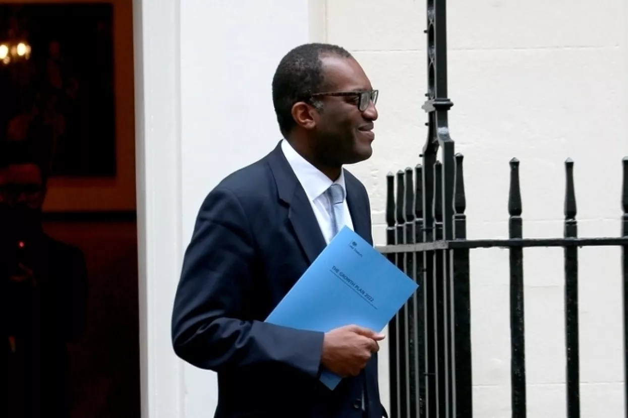 London, United Kingdom - September 23, 2022UK Chancellor of The Exchequer Kwasi Kwarteng leaves 11 Downing Street in London, England.