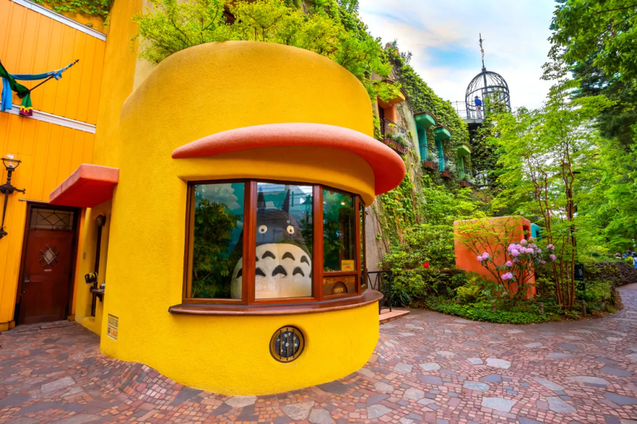 Tokyo, Japan - April 29 2018 Ghibli museum is a place that shows the work of Japanese animation Studio Ghibli, features of children, technology and finearts dedicated to art and animation technique<br>Ghibli muzej Japan