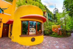 Tokyo, Japan - April 29 2018 Ghibli museum is a place that shows the work of Japanese animation Studio Ghibli, features of children, technology and finearts dedicated to art and animation technique<br>Ghibli muzej Japan