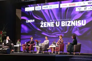 ŽENE U BIZNISU 2021. Panel 1. Wanja Figenwald, Anamarija Vuić, Monika Mikac, Anita Lacmanović i Diana Kobas Dešković