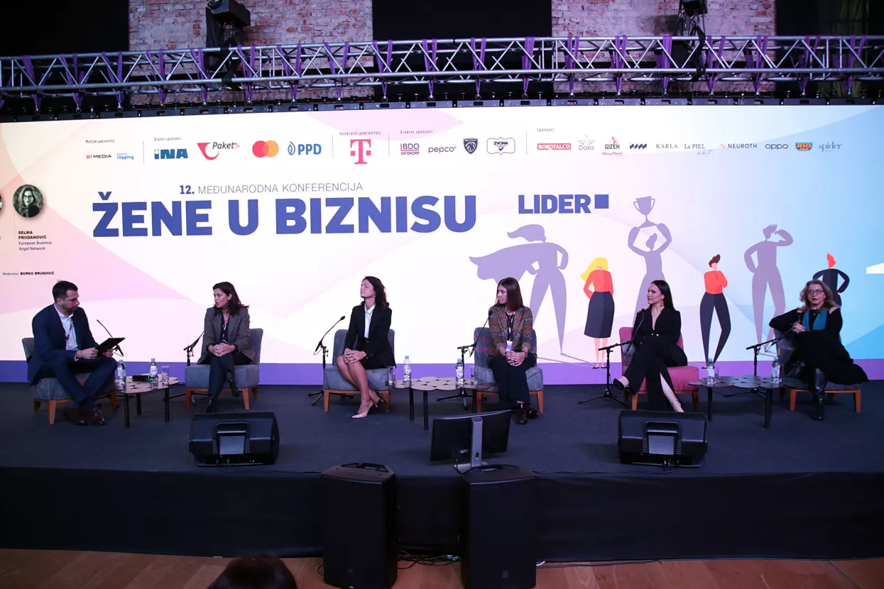 Žene u biznisu 2022. Panel 2: Borko Brunović, Slađana Ćosić, Mirjana Bačić, Zdravka Demeter Bubalo, Lana Jurčević i Selma Prodanović