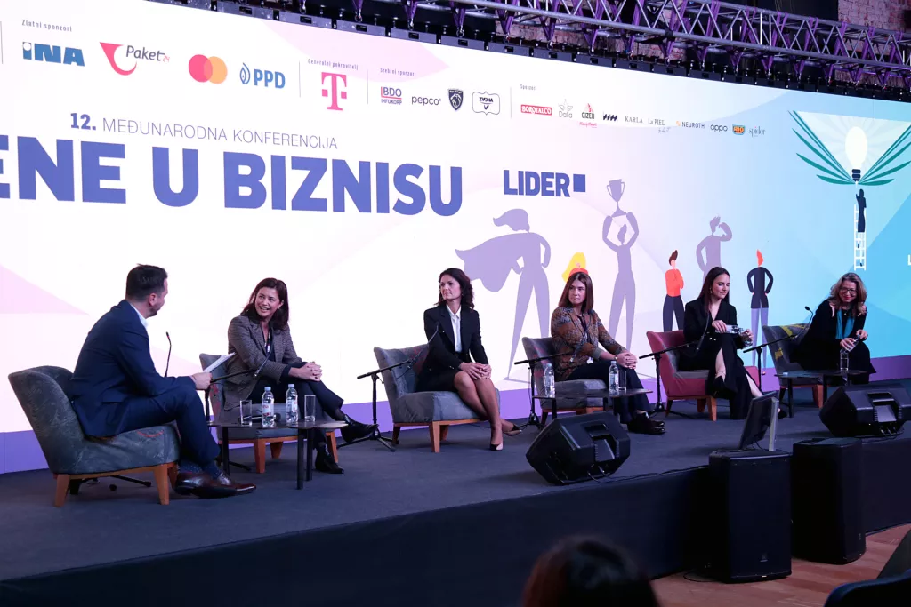 Žene u biznisu 2022. Panel 2: Borko Brunović, Slađana Ćosić, Mirjana Bačić, Zdravka Demeter Bubalo, Lana Jurčević i Selma Prodanović