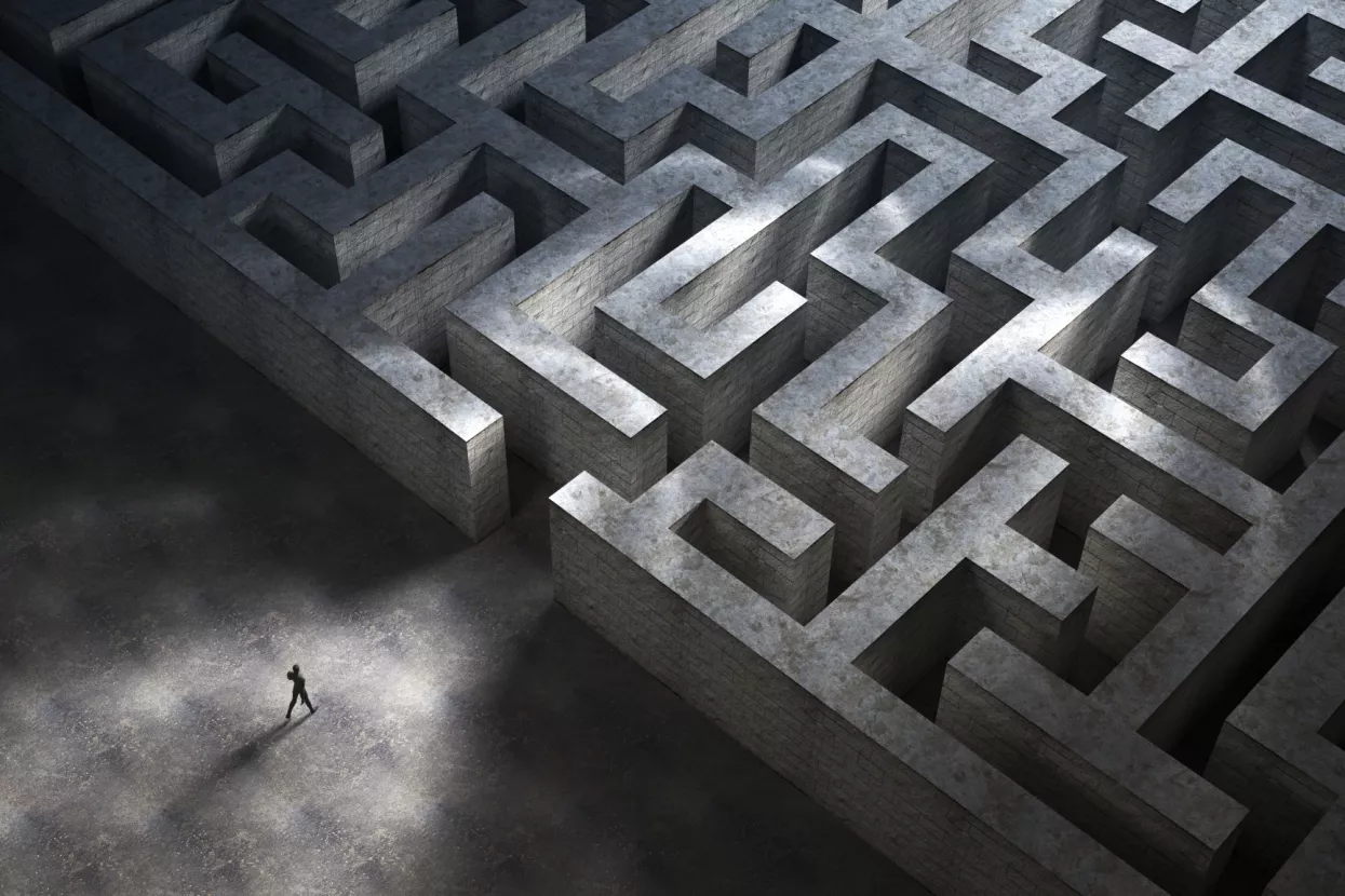 labirint,, lutanje, neodlučnost