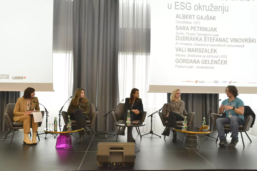 HR konferencija 2022, Gordana Gelenčer, Vali Marszalek, Dubravka Štefanec Vinovrški, Sara Petrinjak, Albert Gajšak
