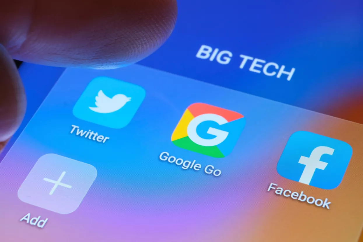 Google, Facebook, Twitter aplikacije, big tech