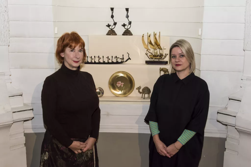 Goranka Horjan, ravnateljica Etnografskog muzeja i Marija Živković, kustosica izložbe