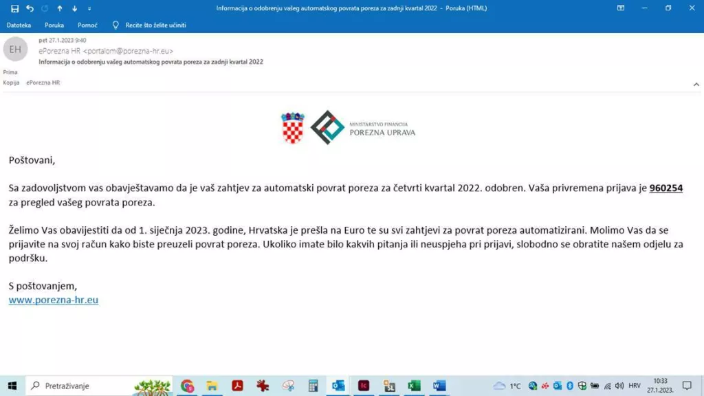 porezna pishing poruke