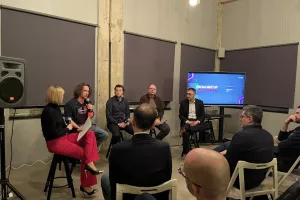 Ana Smoljo, Albert Gajšak, Filip Šišić, Nikola Dmitrović i Juraj Bilić<br>CroAI meetup 15.2.2023.