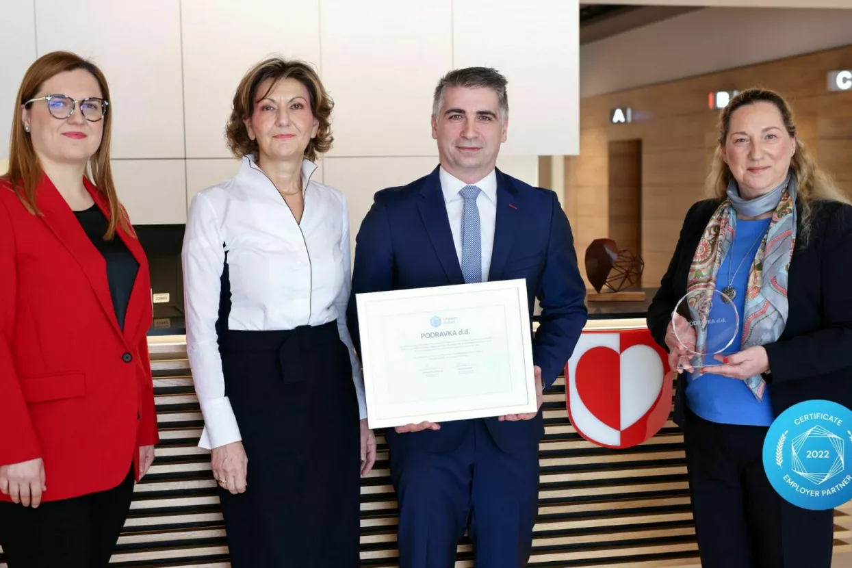 Podravka dobitnik certifikata Poslodavac partner