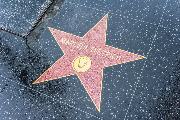 Los Angeles, CA, USA - March 31, 2013Marlene Dietrich star on Hollywood Walk of Fame in Hollywood, California. Marlene Dietrich was a German-American actress and singer, active from 1919-1984.