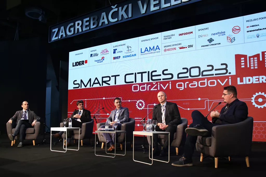 SMART CITIES 2023. Panel Digitalna transformacija gradova - Zeleno i pametno, panel 2. Marko Ercegović, Valter Glavičić, Zoran Paunović, Ivan Bilać i Aleksandar Halavanja