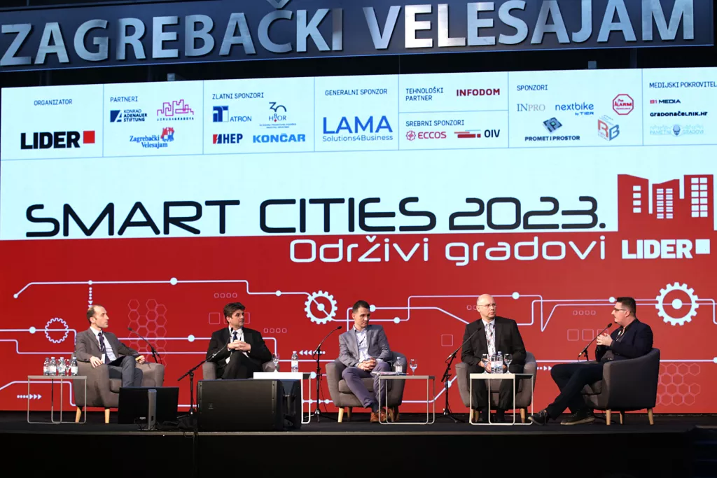 SMART CITIES 2023. Panel Digitalna transformacija gradova - Zeleno i pametno, panel 2. Marko Ercegović, Valter Glavičić, Zoran Paunović, Ivan Bilać i Aleksandar Halavanja
