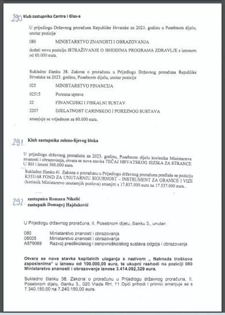 Amandmani prema saborskoj metodi cut-copy-paste 