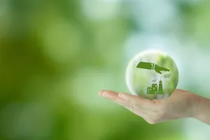 Carbon Capture, Utilization and Storage concept. Net zero target, limit global warming. Technology of CO2 capturing and store it underground or use it in other industrial production processes.<br>hvatanje CO2, ugljikov dioksid, climate tech, klima, tehnologija