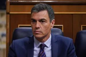 Madrid Spain; 04 26 2023Pedro Sanchez Perez-CastejÃ³n Prime Minister of Spain and general secretary of spanish socialist party during intervention in the spanish congress of deputies<br>Pedro Sánchez